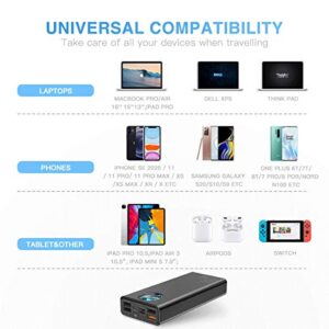 Baseus Portable Laptop Charger, 30000mAh Power Bank 65W Fast Charging USB C Battery Pack, PD 3.0 7-Port Battery Bank for MacBook, IPad, Dell, HP, Notebook, Samsung, iPhone, Switch and More