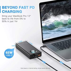 Baseus Portable Laptop Charger, 30000mAh Power Bank 65W Fast Charging USB C Battery Pack, PD 3.0 7-Port Battery Bank for MacBook, IPad, Dell, HP, Notebook, Samsung, iPhone, Switch and More