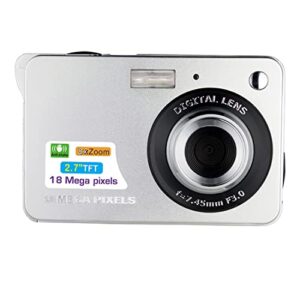 linxhe digital camera 2.7 inch hd camera compact camera pocket camera,8x digital zoom rechargeable small digital cameras for kids,beginners (color : silver)