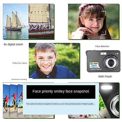 LINXHE Digital Camera 2.7 inch HD Camera Compact Camera Pocket Camera,8X Digital Zoom Rechargeable Small Digital Cameras for Kids,Beginners (Color : Silver)