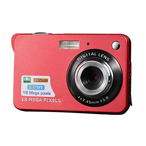 LINXHE Digital Camera 2.7 inch HD Camera Compact Camera Pocket Camera,8X Digital Zoom Rechargeable Small Digital Cameras for Kids,Beginners (Color : Red)