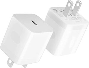 usb c wall charger, iphone fast charger block 2pack 20w pd power adapter compatible with iphone 14/14 pro/14 pro max/14 plus/13 12 11 pro max/pro/mini/xs/xr/x, ipad pro/mini, galaxy,google pixel 5/4/3