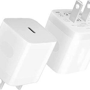 USB C Wall Charger, iPhone Fast Charger Block 2Pack 20W PD Power Adapter Compatible with iPhone 14/14 Pro/14 Pro Max/14 Plus/13 12 11 Pro Max/Pro/Mini/XS/XR/X, iPad Pro/Mini, Galaxy,Google Pixel 5/4/3