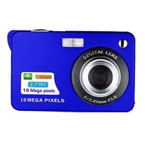 linxhe digital camera 2.7 inch hd camera compact camera pocket camera,8x digital zoom rechargeable small digital cameras for kids,beginners (color : blue)