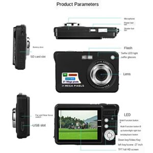 LINXHE Digital Camera 2.7 inch HD Camera Compact Camera Pocket Camera,8X Digital Zoom Rechargeable Small Digital Cameras for Kids,Beginners (Color : Black)