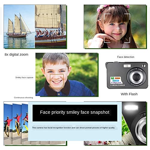 LINXHE Digital Camera 2.7 inch HD Camera Compact Camera Pocket Camera,8X Digital Zoom Rechargeable Small Digital Cameras for Kids,Beginners (Color : Black)