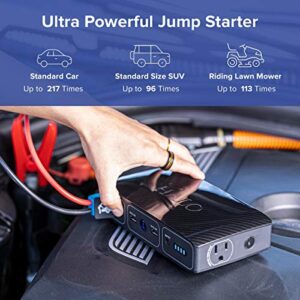 HALO Bolt 58830 mWh Portable Phone Laptop Charger Car Jump Starter with AC Outlet and Car Charger - Black Graphite