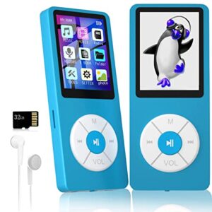 mp3 player with 32gb tf card,built-in hd speaker,portable hifi music player with video/voice recorder/fm radio/photo viewer/e-book player for kids