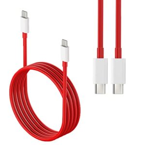 6.5a usb c to usb c charging cable warp charge supervooc charger for oneplus 9 10 pro 8t 10t, super fast charging cord for samsung galaxy s23 s22 s21 ultra a52 a53 pixel 7 6 pro type c to c 3ft+6ft