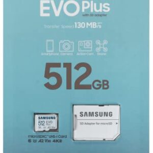 Samsung 512GB EVO+ Micro SD Memory Card for Samsung Phone Works with Galaxy Note 20 Ultra 5G, A42 5G, A21 Phone (MB-MC512KA) Bundle with (1) Everything But Stromboli MicroSDXC & SD Card Reader