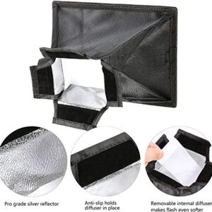 waka Flash Diffuser Light Softbox, [2 Pack] Speedlight Softbox Collapsible with Storage Pouch - 8" Octagon Softbox + 8"x6" for Canon, Yongnuo and Nikon Speedlight