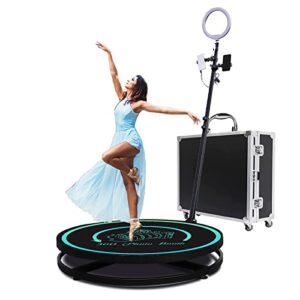 afgzq 360 degree photo booth wedding event slow motion spin camera selfie platform photobooth studio prop video automatic turn machine (size : 68cm 26.8 in flight case)