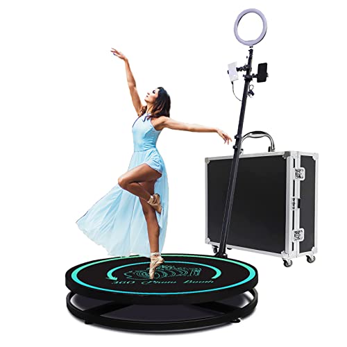 AFGZQ 360 Degree Photo Booth Wedding Event Slow Motion Spin Camera Selfie Platform Photobooth Studio Prop Video Automatic Turn Machine (Size : 68CM 26.8 in Flight Case)