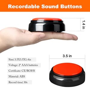 DAUH Recordable Button Dog Talking Button Dog Buttons for Communication 30 Seconds Easy Button for Dog or Cat Training Parent-Child Interaction Office Games Creative Gifts (Including Batteries