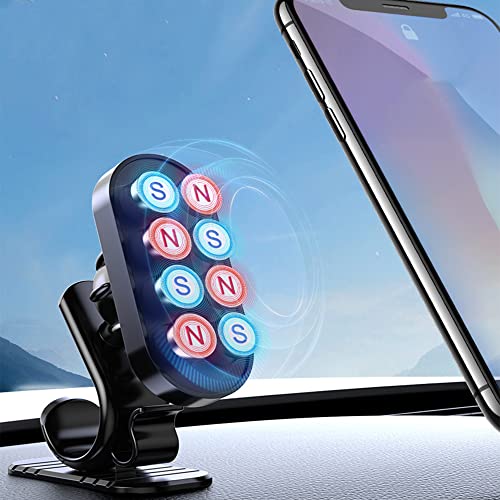 KIFIDAN Car Magnetic Phone Mount Car Navigation Mount Strong Magnet Universal Car Mount with Dashboard 360° Rotation for All Phones and Tablets [2 Strong Magnets]