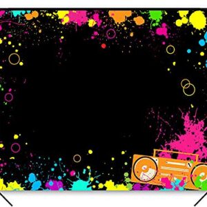 Avezano Let's Glow Splatter Photo Background Glow Neon Party Backdrop 8x6ft Blacklight Disco Retro Dance Party Decoration Supplies Birthday Party Banner
