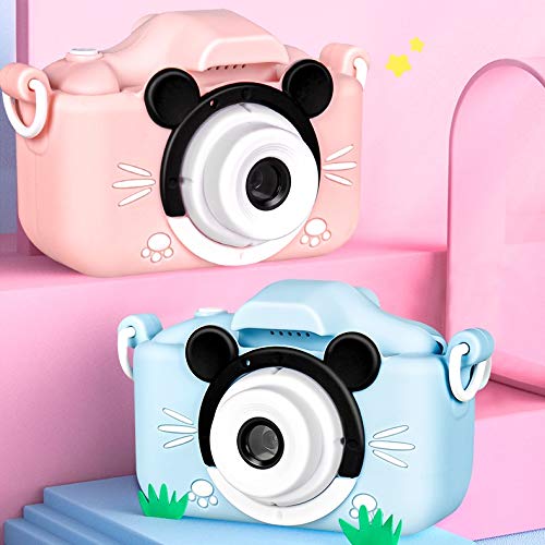 LKYBOA Camera Children Can Take Pictures Dual Camera Small Gifts Student Toys Pixel Front and Rear Girl Print Digital (Color : A)