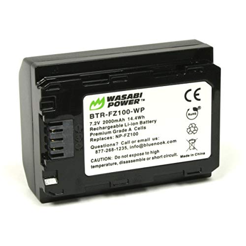 Wasabi Power Battery for Sony NP-FZ100 and Sony FX3, a1, a9, a9 II, a7R III, a7R IV, a7S III, a7 III, a7 IV, a6600