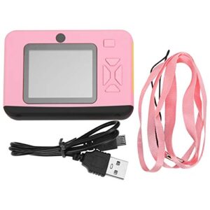 Tgoon Children Video Camera, Cute Look Children Camera 2.0in 20MP HD Anti‑Drop IPS Screen for Home(Pink)