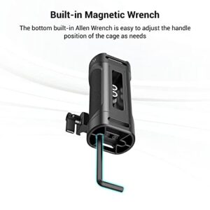 SmallRig Mini NATO Side Handle with Dual 1/4"-20 Screw Mount for Camera Cage, Built-in Wrench, Up and Down Adjustable - 3813