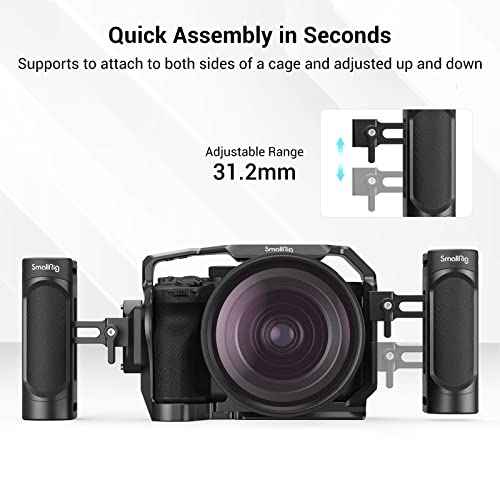 SmallRig Mini NATO Side Handle with Dual 1/4"-20 Screw Mount for Camera Cage, Built-in Wrench, Up and Down Adjustable - 3813