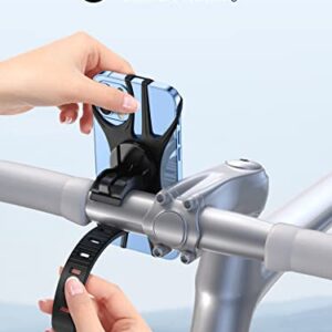 iBytoc Bike Phone Mount, [360°Rotation Shockproof] Bicycle Phone Holder, Universal Silicone Motorcycle Phone Mount Compatible with iPhone 14 13 12 11 Pro Max, More 4.0"-6.7" Phone