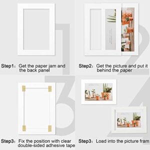 White Picture Mat Kit, Includes Anti Acid Pre Cut Display Photo Frame Mat and Core Bevel Cutting Mat Board for Photo Picture Artwork (12 Sets, 5 x 7, 8 x 10, 11 x 14 Inch)