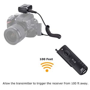 JJC Radio Wireless Remote Control Shutter Release for Nikon Z5 Z6 Z7 Z6II Z7II D750 D780 D7500 D7200 D5300 D5600 D5500 D3300 D3200 D610 D600 Df D7100 D7000 D5200 D5100 D5000 P1000 & More Nikon Camera