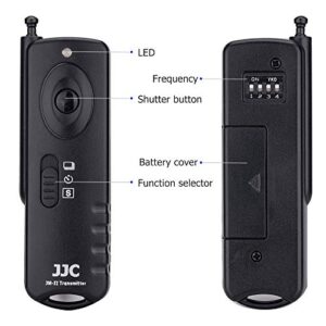 JJC Radio Wireless Remote Control Shutter Release for Nikon Z5 Z6 Z7 Z6II Z7II D750 D780 D7500 D7200 D5300 D5600 D5500 D3300 D3200 D610 D600 Df D7100 D7000 D5200 D5100 D5000 P1000 & More Nikon Camera