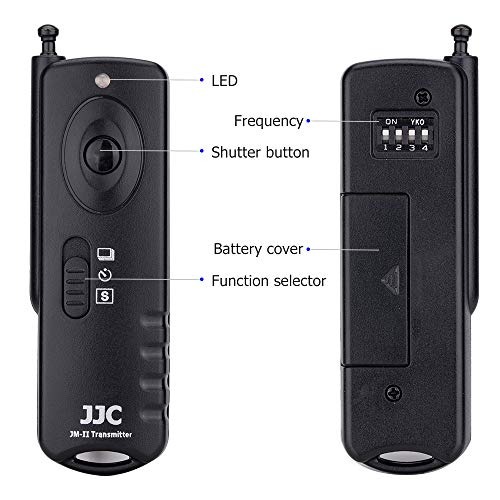 JJC Radio Wireless Remote Control Shutter Release for Nikon Z5 Z6 Z7 Z6II Z7II D750 D780 D7500 D7200 D5300 D5600 D5500 D3300 D3200 D610 D600 Df D7100 D7000 D5200 D5100 D5000 P1000 & More Nikon Camera
