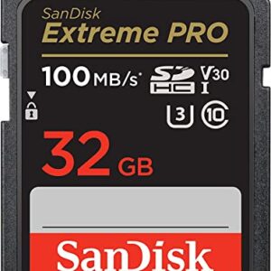 SanDisk 32GB (Two Pack) Extreme Pro Memory Card works with Nikon D3400, D3300, D750, D5500, D5300, D500, AW130, W100, L840 Digital DSLR Camera SDHC 4K V30 UHS-I with Everything But Stromboli Reader