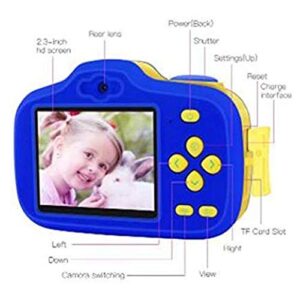 LKYBOA Kids Camera,Mini Digital Camera 2.3 Inch Cartoon Cute Camera Toys Children 1080P Camera Children Camera Birthday Shockproof Digital Video (Color : Blue)