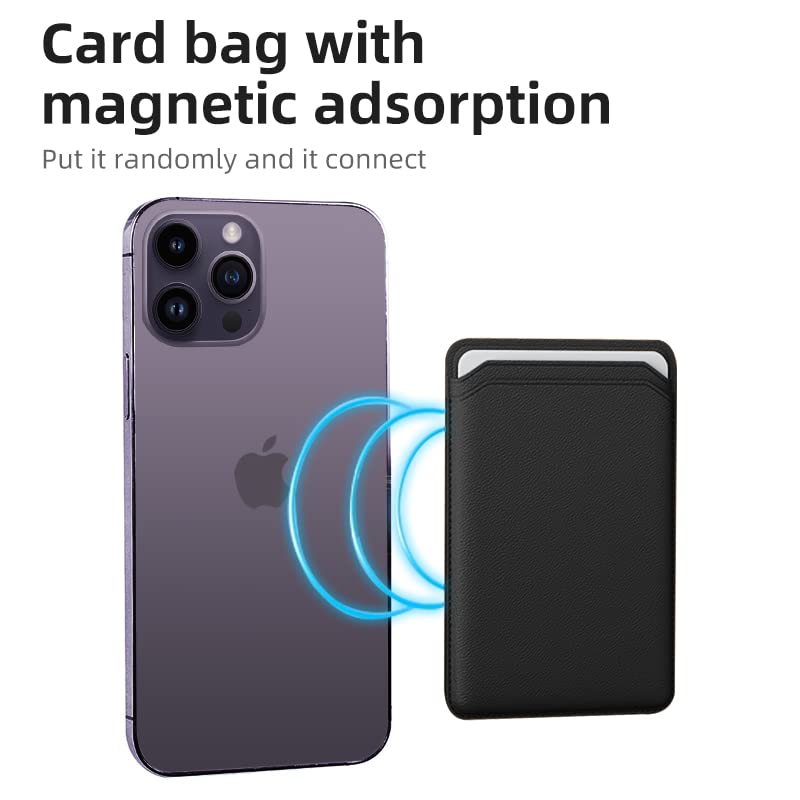 Gyizho Magnetic Card Wallet Holder with MagSafe for iPhone 14 Pro Max/14 Plus/14 Pro/14, for iPhone 13 Pro Max/13 Pro/13/13 Mini, for iPhone 12/12 Pro/12 Max/12 Mini,Midnight