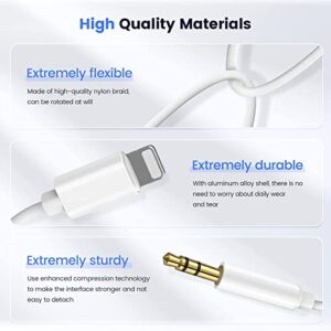 Aux Cord for iPhone 14/13/12/X/XS/11/11 Pro/11 Pro Max/8/8Plus/7/7Plus Aux Cable for Car 3.5mm Aux Cable Premium Auxiliary Audio to Car Stereo/Speaker/Headphone Adapter Support All iOS System