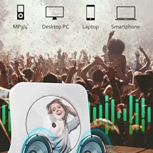 Portable CD Player with Bluetooth: 4000mAh Rechargeable Kpop Music Player with HiFi Speaker,Remote Control,LCD Display,Sleep Timer,Headphone Jack, Supports CD/Bluetooth/FM Radio/U-Disk/AUX