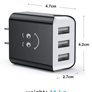 USB Wall Charger, Upgraded UL Certified 3-Pack 3-Port 3.1A Charging Block USB Plug Cube Compatible for iPhone 11/Xs/XS Max/XR/X/8/7/6/Plus,iPad Air/Mini,Galaxy10/9/8/7,Note9/8,Nexus and More