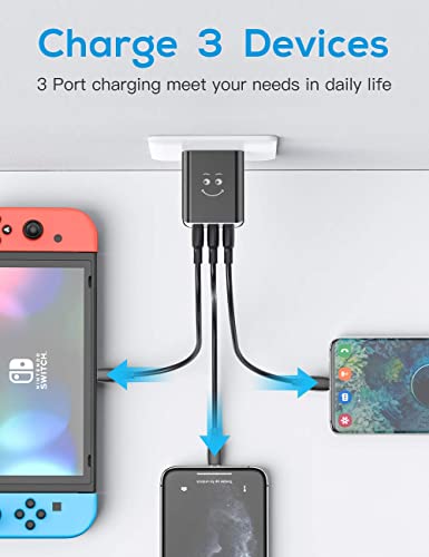 USB Wall Charger, Upgraded UL Certified 3-Pack 3-Port 3.1A Charging Block USB Plug Cube Compatible for iPhone 11/Xs/XS Max/XR/X/8/7/6/Plus,iPad Air/Mini,Galaxy10/9/8/7,Note9/8,Nexus and More