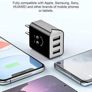 USB Wall Charger, Upgraded UL Certified 3-Pack 3-Port 3.1A Charging Block USB Plug Cube Compatible for iPhone 11/Xs/XS Max/XR/X/8/7/6/Plus,iPad Air/Mini,Galaxy10/9/8/7,Note9/8,Nexus and More