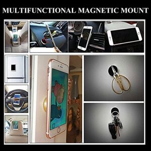 SALEX Flat Magnetic Mounts 3 Pack with 3M Adhesive. Gold Cell Phone Holder Stick on Car Dashboard, Wall, Mirror. Universal Low Profile Magnet Kit for Tablets, Smartphones with Cases up to 13 inches.