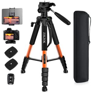 75 inch travel camera tripod, lightweight aluminum video tripod for dslr slr canon nikon sony olympus dv with carry bag