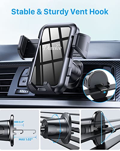 Phone Mount for Car (3 in 1) Dashboard Windshield Air Vent [Multi-Angle Adjustment Arm] Dash Phone Holder Mount, Car Cell Phone Holder, Hands Free iPhone Stand for Car Fit for All Mobile Phones.