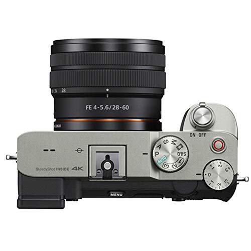 Cardinal Camera-Sony Sony Alpha a7C Mirrorless Digital Camera with 28-60mm Lens (Silver) Video Bundle + LED Video Light + Microphone + Extreme Speed 64GB Memory(20pc Bundle), full-size, ILCE7CL/B