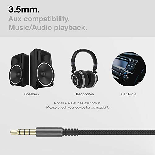 Thore Replacement Headpone Cable with USB C Connector (3.5mm) Audio Aux Cord with Mic (Male 3.5mm Auxiliary) Microphone/Volume Remote (Compatible with Beats/Sony/Sennheiser and Audio Technica) Black