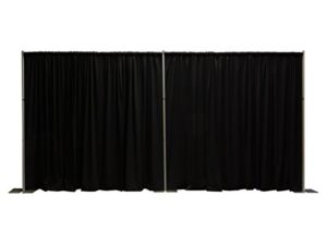 onlineeei, portable pipe and drape backdrop kit, 8ft x 20ft breakapart, black drapes (bbd9990820cdpr750)