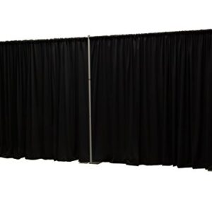 OnlineEEI, Portable Pipe and Drape Backdrop Kit, 8ft x 20ft Breakapart, Black Drapes (BBD9990820CDPR750)