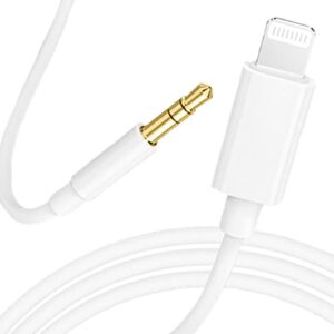 [apple mfi certified] iphone aux cord for car stereo, 3.3ft lightning to 3.5mm aux audio cable compatible for iphone 12/11/xs/xr/x 8 7 6 5, home stereo/headphone, support all ios