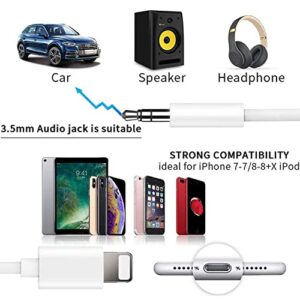 [Apple MFi Certified] iPhone AUX Cord for Car Stereo, 3.3ft Lightning to 3.5mm AUX Audio Cable Compatible for iPhone 12/11/XS/XR/X 8 7 6 5, Home Stereo/Headphone, Support All iOS