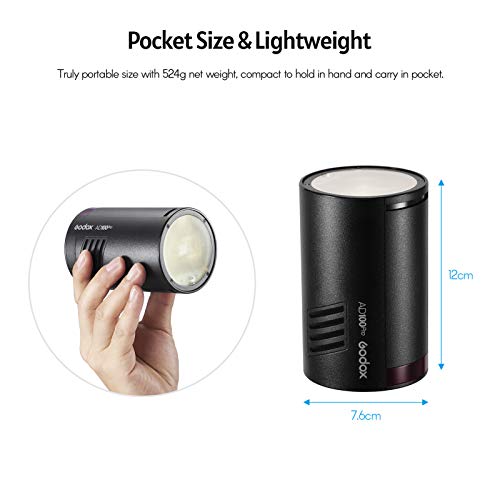 GODOX AD100Pro Pocket Studio Flash Light Photography Light OLED Screen 5800K 1/8000s Sync TTL/Multi/M Flash Built-in 2.4G Wilreless X System 5 Groups 32 Channels with Rechargeable 2600mAh Battery