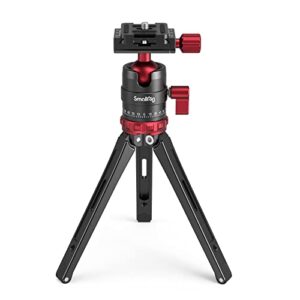 smallrig tripod for iphone desktop mini tripod – aluminum alloy 20 inches/ 50 cm with 360 degree ball head, 1/4 inch quick shoe plate for vlogging dslr camera video, load up to 11 pounds-3033