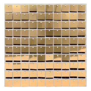 Easy Setup 24 Panel Square Sequin Shimmer Wall Panels for Party Decorations – Best Party Decor for Wedding, Anniversary, Birthday, Engagement and Bachelorette Parties (Light Gold, 24)